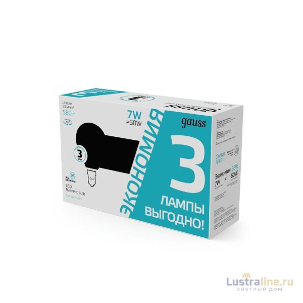 Лампа светодиодная Gauss Filament E14 7W 4100K 105901207T