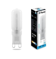 Лампа светодиодная Feron G9 7W 6400K Прямосторонняя Матовая LB-431 25757