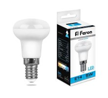 Лампа светодиодная Feron E14 5W 6400K Груша Матовая LB-439 25518