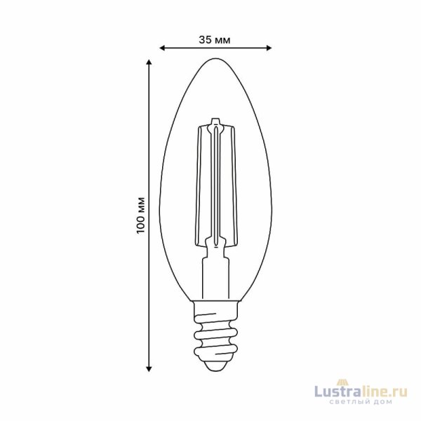 Лампа светодиодная филаментная Uniel LED-C35-4W/3000K/E14/CL GLY01TR UL-00011936