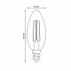 Лампа светодиодная филаментная Uniel LED-C35-4W/3000K/E14/CL GLY01TR UL-00011936