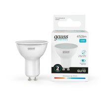 Лампа светодиодная Gauss GU10 5.5W 4100K матовая 13626