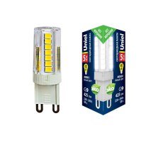 Лампа светодиодная (UL-00006749) Uniel G9 5W 4000K прозрачная LED-JCD-5W/4000K/G9/CL GLZ09TR