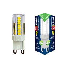 Лампа светодиодная (UL-00006749) Uniel G9 5W 4000K прозрачная LED-JCD-5W/4000K/G9/CL GLZ09TR