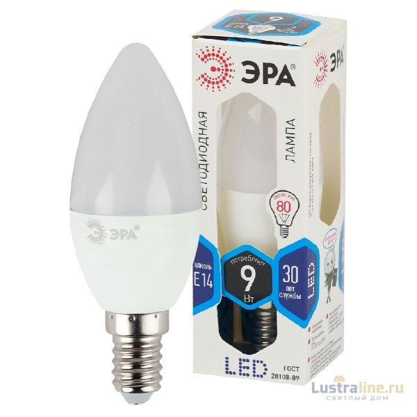 Лампа светодиодная Эра E14 9W 4000K LED B35-9W-840-E14 Б0027970