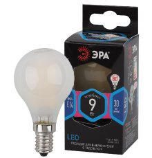 Лампа светодиодная Эра E14 9W 4000K F-LED P45-9w-840-E14 frost Б0047027