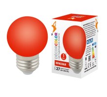 Лампа декоративная светодиодная (UL-00005646) Volpe E27 1W красная LED-G45-1W/RED/E27/FR/С