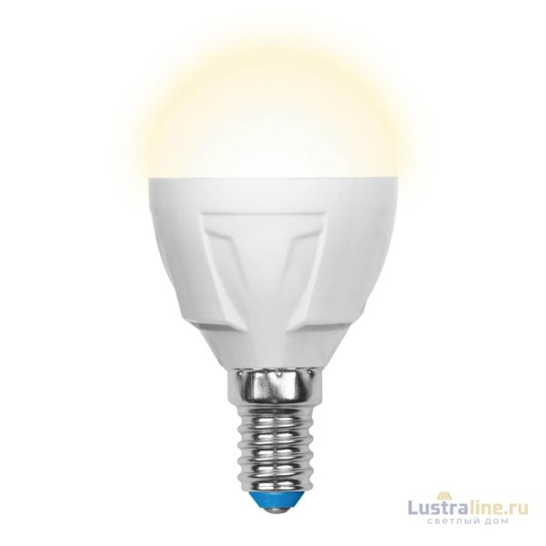 Лампа светодиодная (UL-00002419) Uniel E14 7W 3000K матовая LED-G45 7W/WW/E14/FR PLP01WH