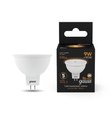 Лампа светодиодная Gauss GU5.3 9W 3000K матовая 101505109