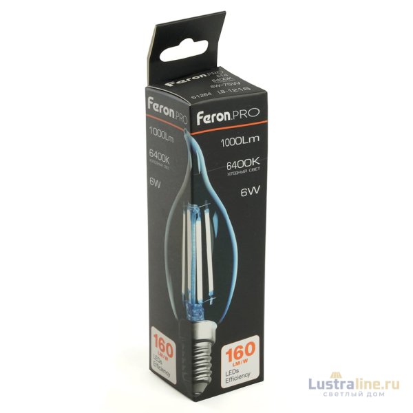 Лампа светодиодная Feron LB-1216 E14 6W 6400K 51264 Лампа светодиодная Feron LB-1216 E14 6W 6400K 51264