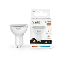 Лампа светодиодная Gauss GU10 7W 3000K матовая 13617