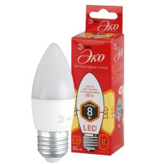 Лампа светодиодная Эра E27 8W 2700K ECO LED B35-8W-827-E27 Б0030020