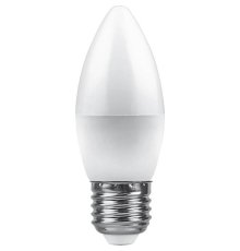 Лампа светодиодная Feron E27 9W 6400K Свеча Матовая LB-570 25938