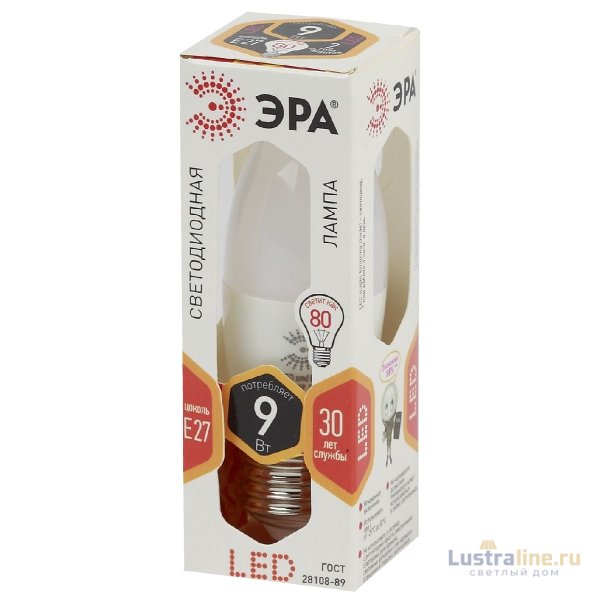 Лампа светодиодная Эра E27 9W 2700K LED B35-9W-827-E27 Б0027971