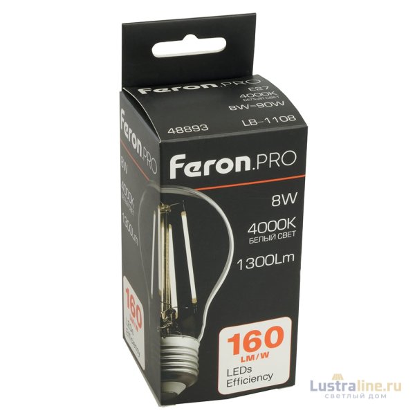 Светодиодная лампа Feron LB-1108 E27 8W 4000K 48893 Светодиодная лампа Feron LB-1108 E27 8W 4000K 48893