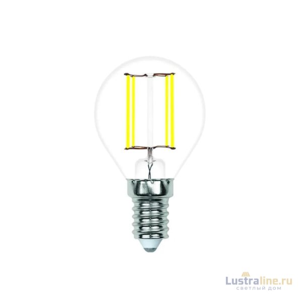 Лампа светодиодная филаментная Volpe E14 4W 4000K прозрачная LED-G45-4W/4000K/E14/CL/SLF UL-00008313