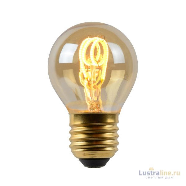 Лампа светодиодная диммируемая Lucide E27 3W 2200K янтарная 49045/03/62