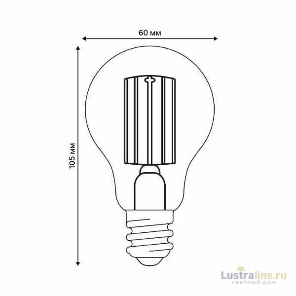 Лампа светодиодная филаментная Uniel LED-A60-7W/3000K/E27/CL GLY01TR UL-00011934