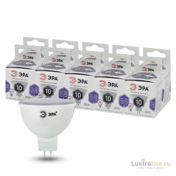 Лампа светодиодная Эра GU5.3 10W 6000K LED MR16-10W-860-GU5.3 Б0049073