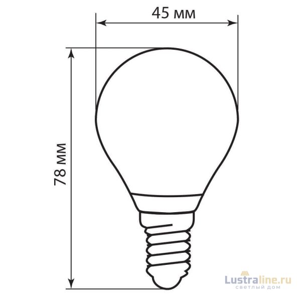 Лампа светодиодная филаментная Feron E14 5W 2700K Шар Прозрачная LB-61 25578
