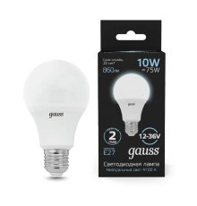 Лампа светодиодная Gauss E27 10W 4100K матовая 202502210