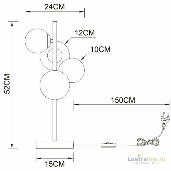 Настольная лампа Arte Lamp Gemini A2243LT-4PB