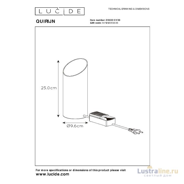 Настольная лампа Lucide Quirijn 09533/01/30
