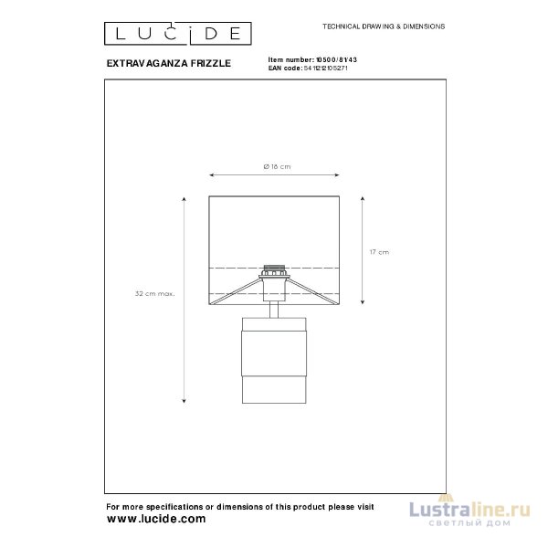 Настольная лампа Lucide Extravaganza Frizzle 10500/81/43