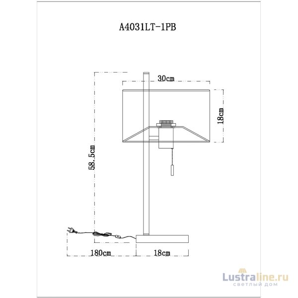 Настольная лампа Arte Lamp Proxima A4031LT-1PB Настольная лампа Arte Lamp Proxima A4031LT-1PB