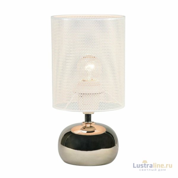 Настольная лампа Uniel UML-B307 E14 SILVER/WHITE UL-00012423 Настольная лампа Uniel UML-B307 E14 SILVER/WHITE UL-00012423