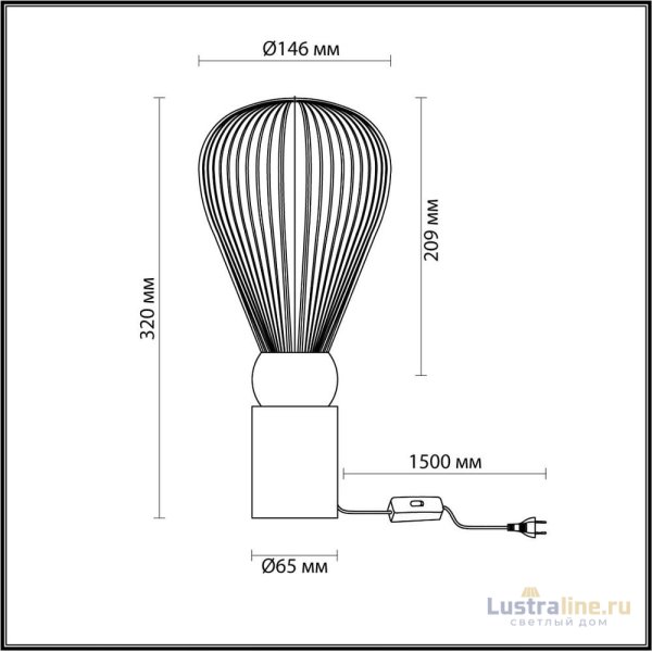 Настольная лампа Odeon Light Elica 5417/1T