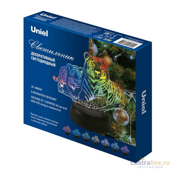 Настольная лампа Uniel ULI-M508 RGB/3AA TIGER FAMILY/BLACK UL-00008403