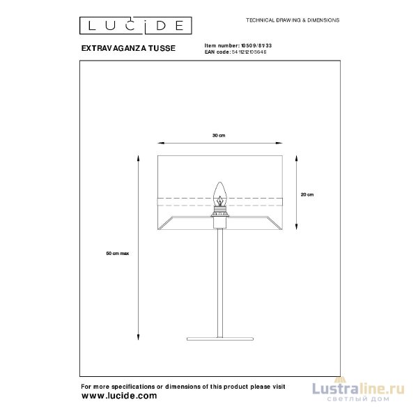 Настольная лампа Lucide Extravaganza Tusse 10509/81/33