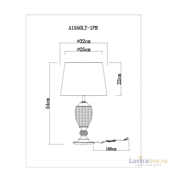 Настольная лампа ARTE Lamp A1550LT-1PB Настольная лампа ARTE Lamp A1550LT-1PB
