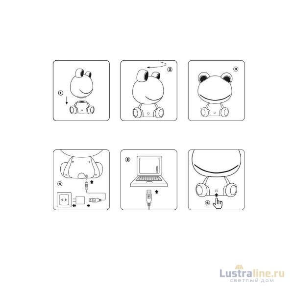 Настольная лампа Lucide Dodo Frog 71592/03/85 Настольная лампа Lucide Dodo Frog 71592/03/85