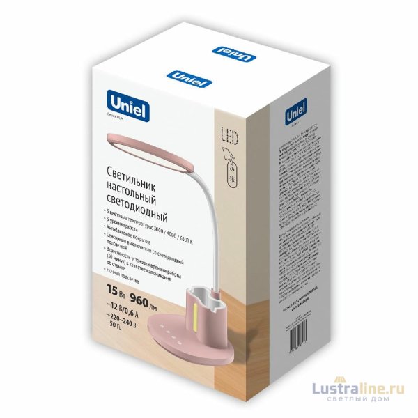 Настольная лампа Uniel ULM-D150 15W/3000-6500K/DIM PINK UL-00011293