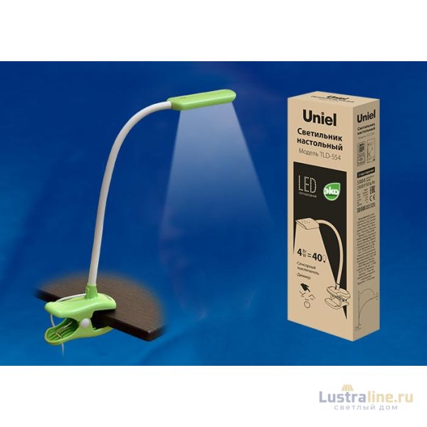 Настольная лампа (UL-00003646) Uniel TLD-554 Blue/LED/400Lm/5500K/Dimmer Настольная лампа (UL-00003646) Uniel TLD-554 Blue/LED/400Lm/5500K/Dimmer