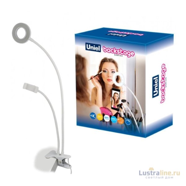 Настольная лампа (UL-00006867) Uniel Backstage ULK-F51-8W/SW/Dim IP20 White Настольная лампа (UL-00006867) Uniel Backstage ULK-F51-8W/SW/Dim IP20 White