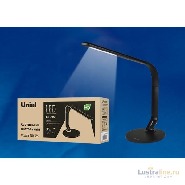 Настольная лампа (UL-00003339) Uniel TLD-553 Black/LED/400Lm/4500K/Dimmer/USB Настольная лампа (UL-00003339) Uniel TLD-553 Black/LED/400Lm/4500K/Dimmer/USB