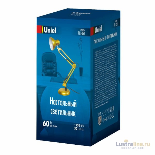 Настольная лампа Uniel TLI-221 GOLD E27 UL-00011103 Настольная лампа Uniel TLI-221 GOLD E27 UL-00011103