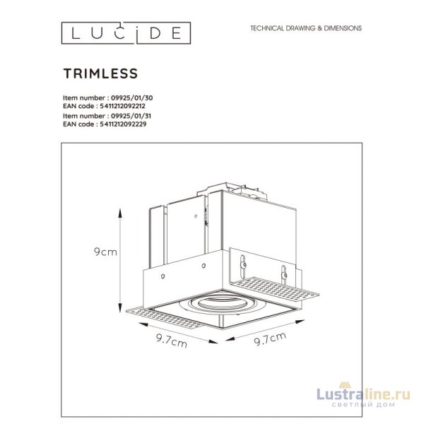Встраиваемый светильник LUCIDE 09925/01/31 Встраиваемый светильник LUCIDE 09925/01/31