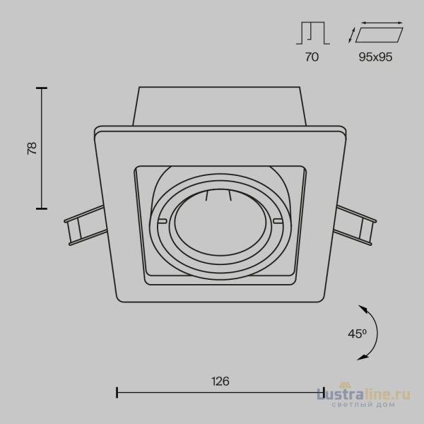 Встраиваемый светильник Maytoni Metal DL008-2-01-B Встраиваемый светильник Maytoni Metal DL008-2-01-B