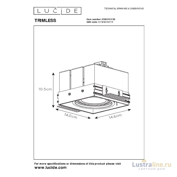 Встраиваемый светильник Lucide Trimless 09931/01/30 Встраиваемый светильник Lucide Trimless 09931/01/30