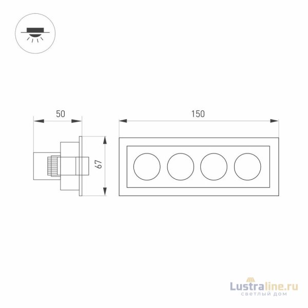 Встраиваемый светильник Arlight MS-Orient-Built-Turn-TC-S67x150-10W Warm3000 037208 Встраиваемый светильник Arlight MS-Orient-Built-Turn-TC-S67x150-10W Warm3000 037208