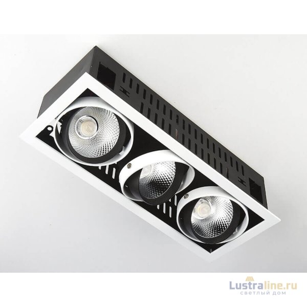 Встраиваемый светодиодный светильник Ambrella Light Cardano T813 BK/CH 3*12W 4200K Встраиваемый светодиодный светильник Ambrella Light Cardano T813 BK/CH 3*12W 4200K