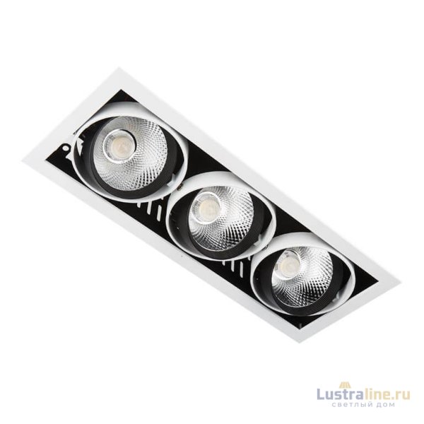 Встраиваемый светодиодный светильник Ambrella Light Cardano T813 BK/CH 3*12W 4200K Встраиваемый светодиодный светильник Ambrella Light Cardano T813 BK/CH 3*12W 4200K