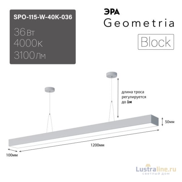 Подвесной светильник Эра Geometria SPO-115-W-40K-036 Б0058864