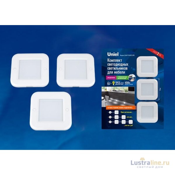 Мебельный светодиодный светильник (UL-00002887) Uniel ULM-F40-6W/4200K/DIM Sensor IP20 White
