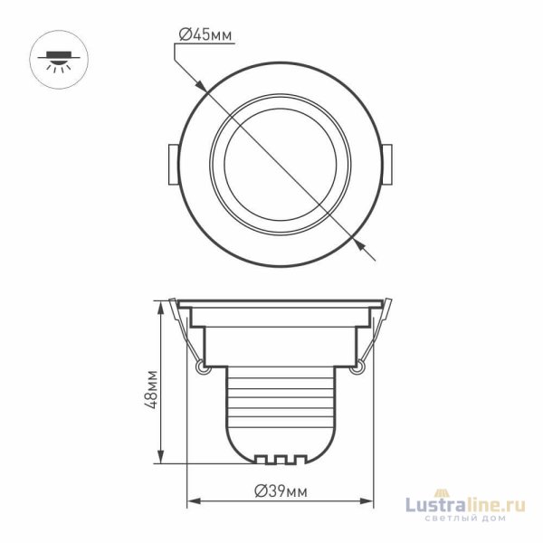 Мебельный светильник Arlight LTM-R45WH 3W Warm White 30deg Мебельный светильник Arlight LTM-R45WH 3W Warm White 30deg