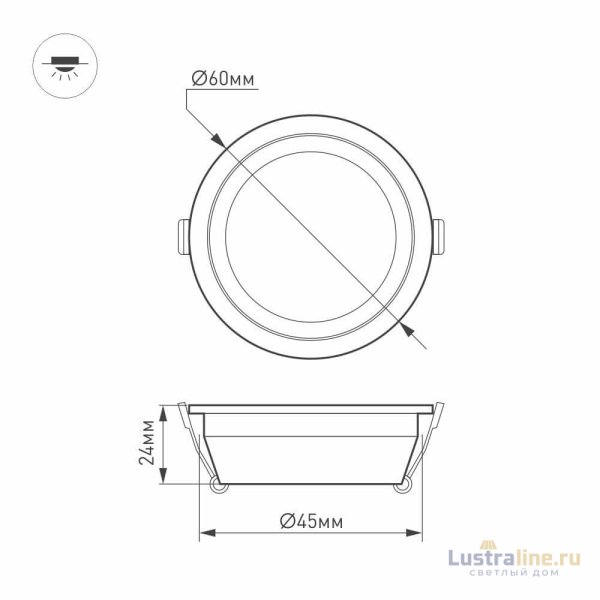 Мебельный светильник Arlight LTM-R60WH-Frost 3W Day White 110deg Мебельный светильник Arlight LTM-R60WH-Frost 3W Day White 110deg